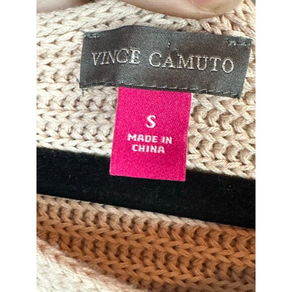 Vince Camuto Long Sleeve Scoop Neck Tan Oversized Pull Over Sweater Size Small - Picture 4 of 6